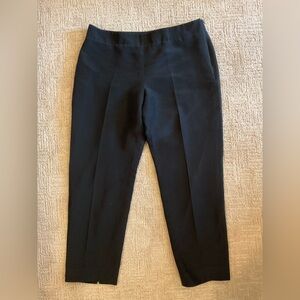 ♠️🖤Talbots Curvy Cropped Pants Black Cotton Silk Side Zip 8 Minimalist Old Money